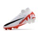 Scarpe Nike Zoom Mercurial Superfly 9 Elite FG Bianco Cremisi Vivace Nero