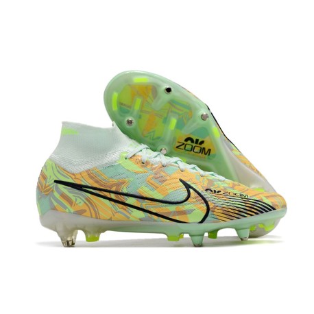 Nike Zoom Mercurial Superfly 9 Elite Sg-Pro Ac Verde Orzo Blu Nerastro Arancione Total