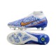 Nike Zoom Mercurial Superfly 9 Elite Sg-Pro Ac Bianco Blu Oro