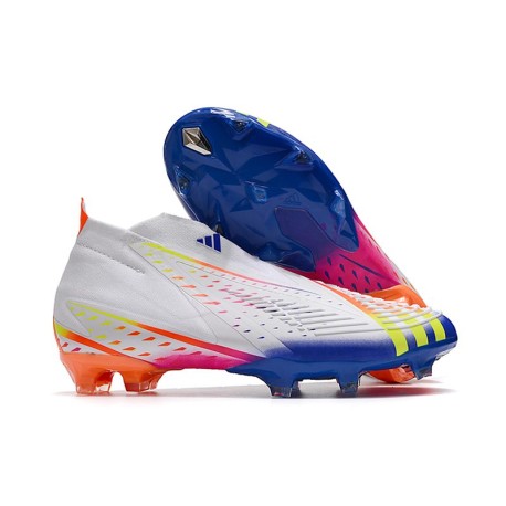 Scarpe da Calcio adidas Predator Edge+ FG Bianco Giallo Solare Blu Power