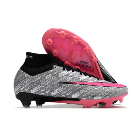 Nike Zoom Mercurial Superfly IX Elite AG Rosa Argento Nero