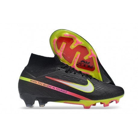 Scarpe Nike Zoom Mercurial Superfly 9 Elite FG MR Nero Metallico