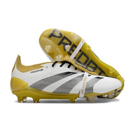 Scarpe adidas Predator 24 Elite FT FG Bianco Nero Core Oro Met