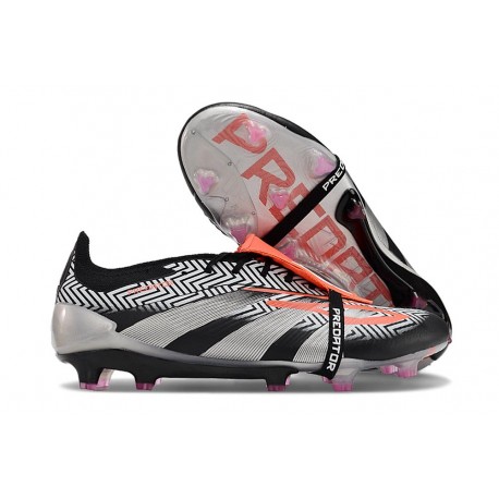 adidas Predator 24 Elite Tongue FG Nero Argento Rosso