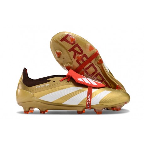 adidas Predator 24 Elite Tongue FG Oro Met Bianco Rosso