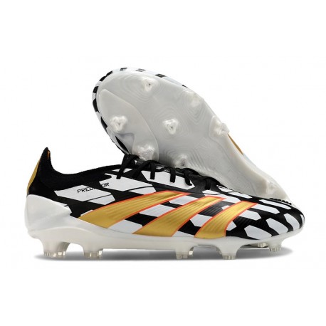 Scarpe adidas Predator Elite FG Nero Bianco Oro