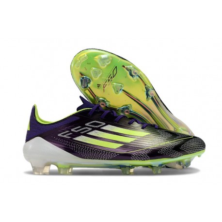 Nuove Scarpe Adidas F50 Ellite FG Unity Viola Bianco Limone Lucido