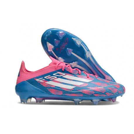 Nuove Scarpe Adidas F50 Ellite FG Solar Blu Ftwr Bianco Solar Rosa