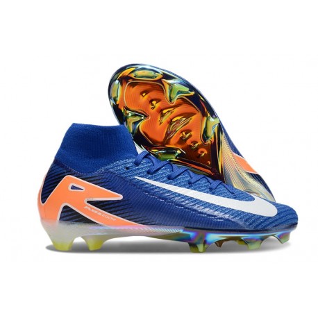 Scarpe Nike Mercurial Superfly X Elite FG Blu Bianco Arancio