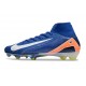 Scarpe Nike Mercurial Superfly X Elite FG Blu Bianco Arancio