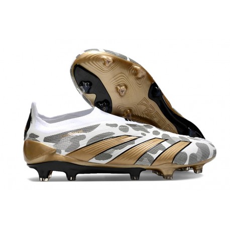 adidas Predator Elite Senza Lacci FG Oro Metallizzato Bianco Grigio