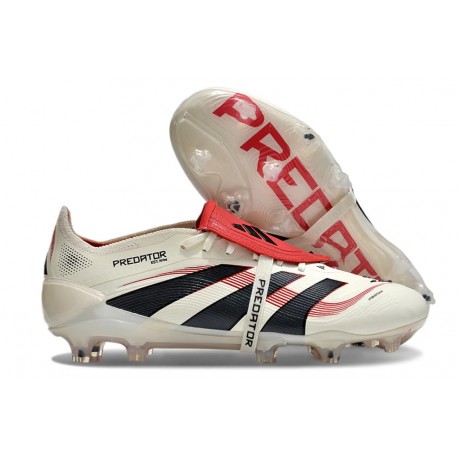 Adidas Predator Elite Foldover Tongue FG Bianco Off Nero Core Rubino Puro