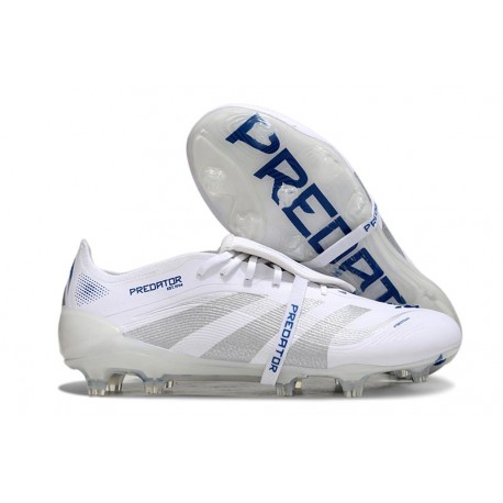 Adidas Predator Elite Foldover Tongue FG Bianco Argento Metallico Royal Acceso