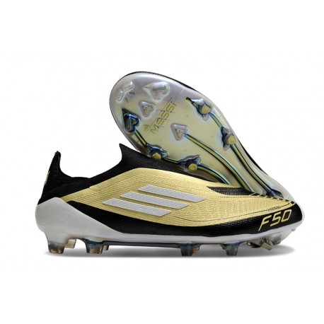 Adidas F50 Ellite Senza Lacci FG Oro Met Nero Bianco