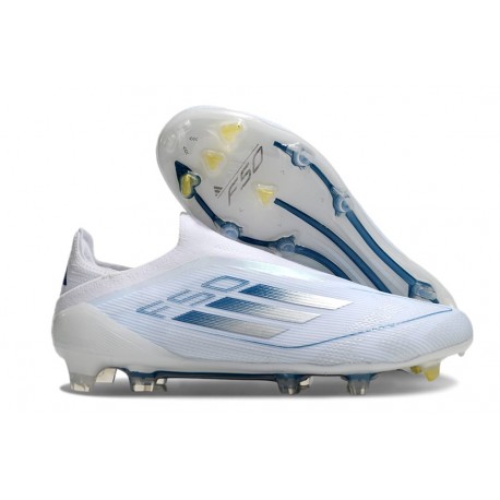 Adidas F50 Ellite Senza Lacci FG Bianco Blu