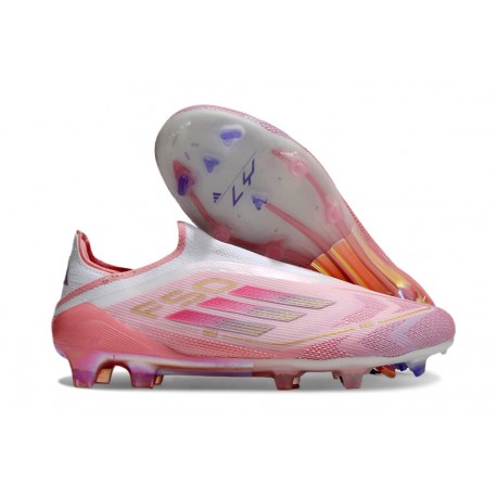 Adidas F50 Ellite Senza Lacci FG Rosa Bianco