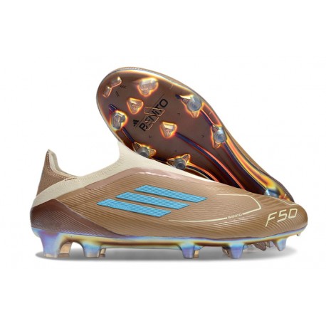 Adidas F50 Ellite Senza Lacci FG X Bad Bunny Cardboard Crema Bianco Bright Ciano