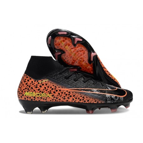 Scarpe Nike Mercurial Superfly X Elite FG Nero Arancione Giallo