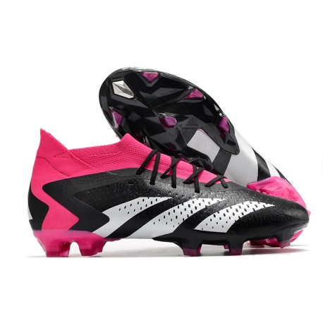 Nuovo adidas Predator Accuarcy.1 FG Nero Core Bianco Rosa Shock Team