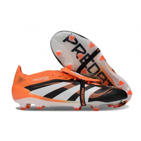 Adidas Predator Elite Foldover Tongue FG Nero Bianco Arancione