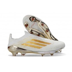 Scarpe adidas F50 + Laceless FG Bianco Oro
