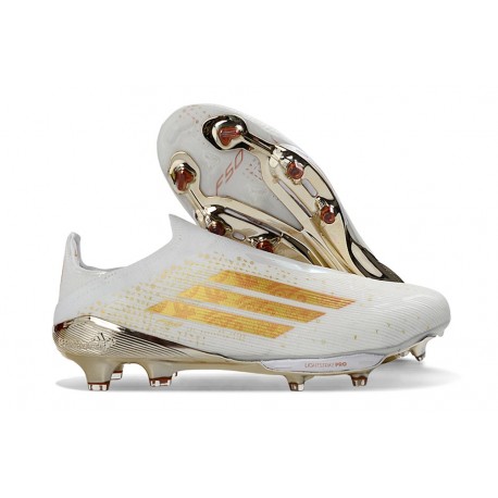 Scarpe adidas F50 + Laceless FG Bianco Oro